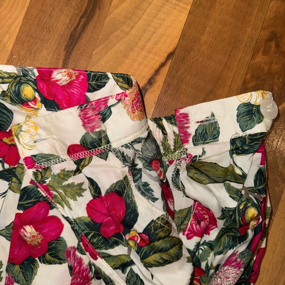 Vintage floral skirt red white green yellow size 14P cottage‎ fairy coquette - Picture 9 of 12